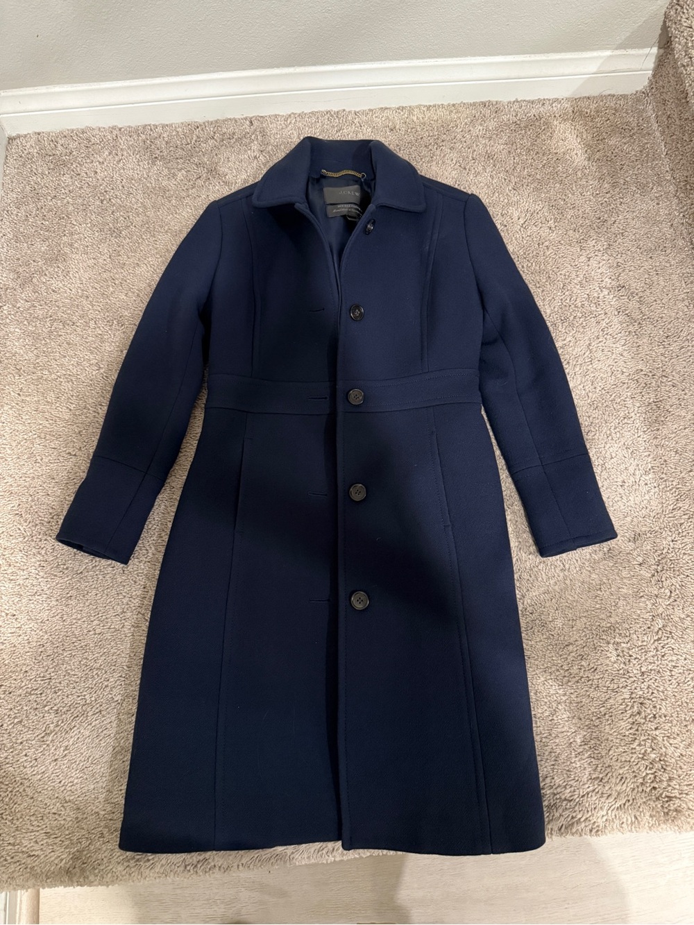 J. Crew Navy Wool 0P Single-Breasted Pea Coat